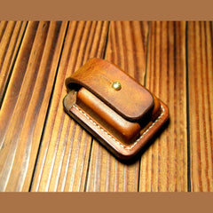 Hand made  Leather Case For Zippo Lighter Full Grain Cowhide Pouch Holder 07FC0E-D4 - KOEEK