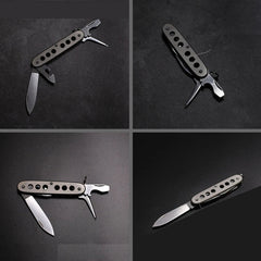 1Pair Titanium Alloy Handle Scales With Screws for 93 mm Victorinox Swiss Army K 07FC0E-D4 - KOEEK