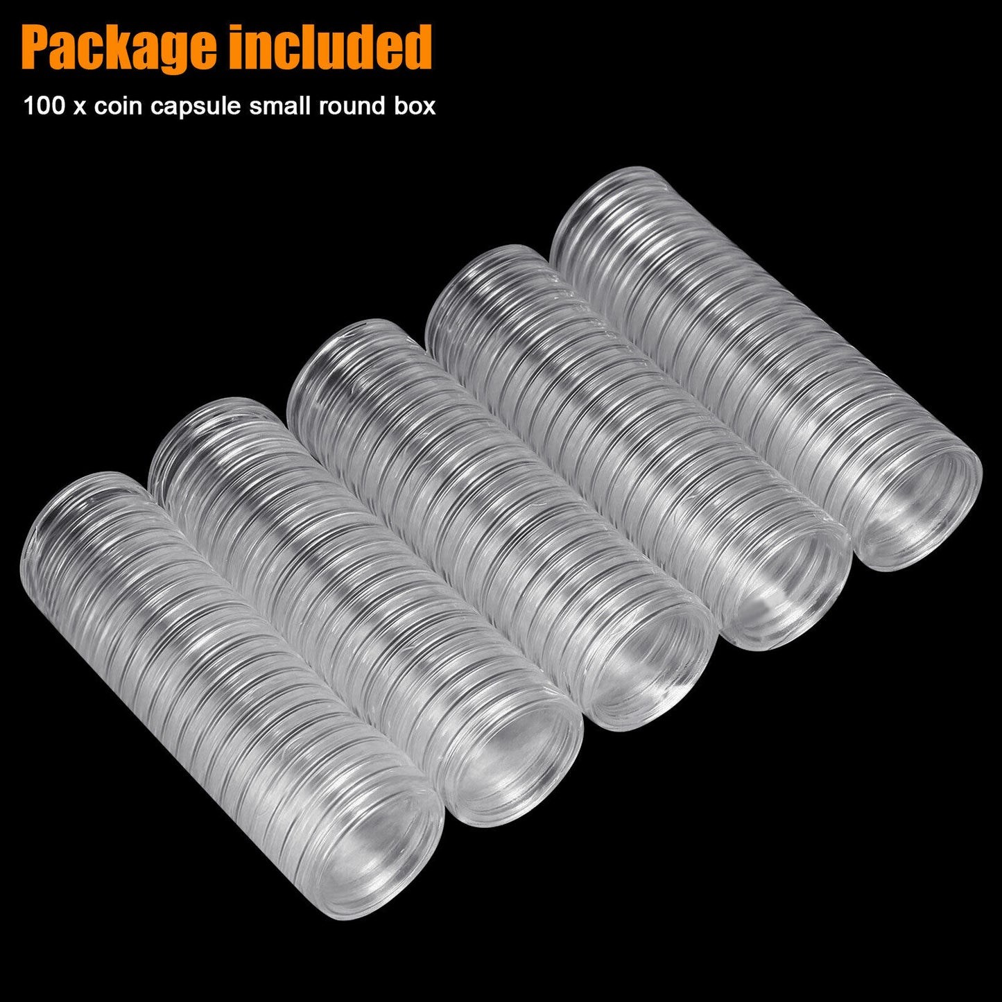 100 Pcs 38mm Coin Capsule Container Storage Holder Case for Morgan Peace Dollars