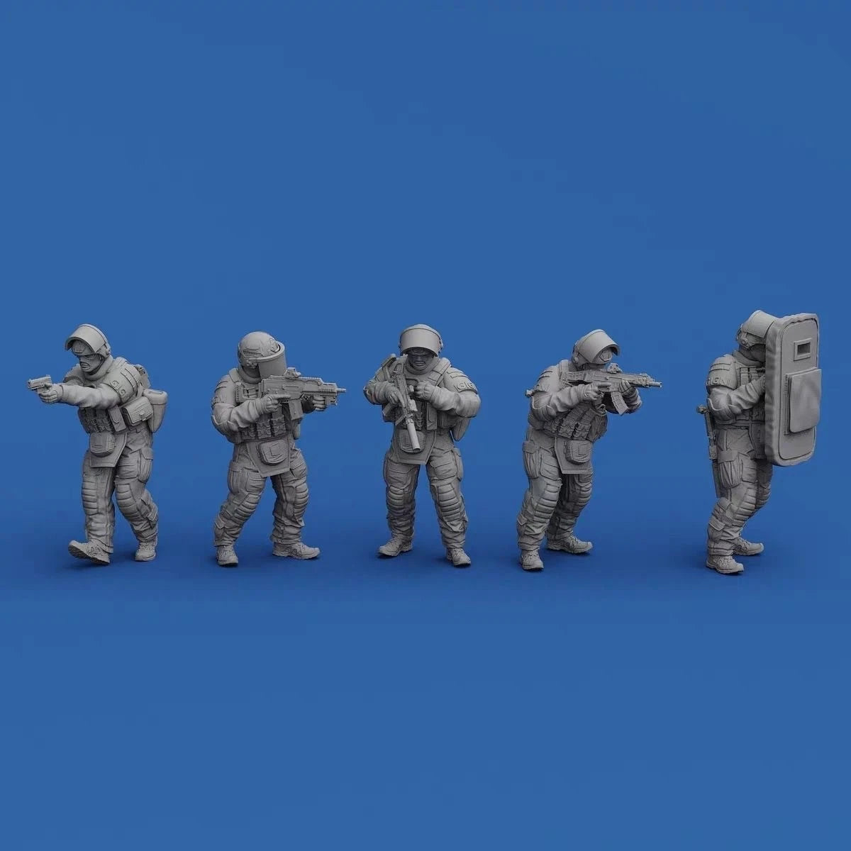5x 1/72 French GIGN Resin Figure Model Kit 3D Printed GK Unpainted White Diorama 07FC0E-D4 - KOEEK