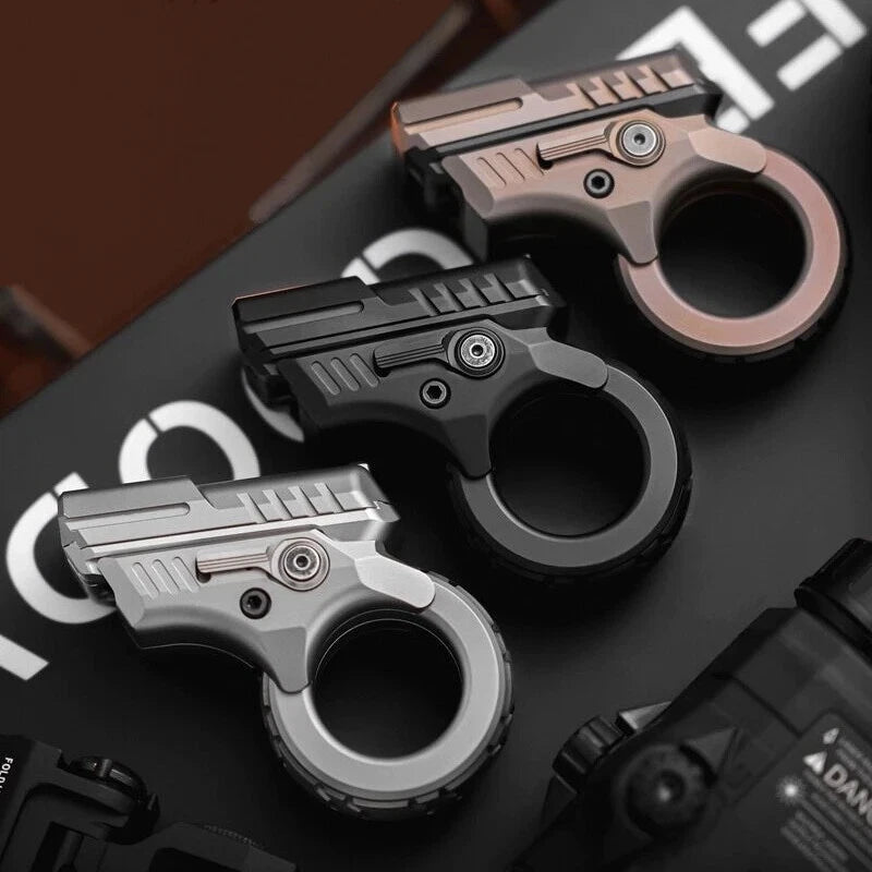 Azu EDC Flip Pushing Slider Gun Fidget Spinner Push Card Ratchet Fingertip Toys 07FC0E-D4 - KOEEK