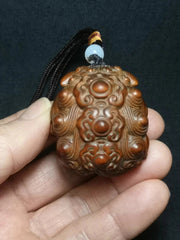 1919 Collectable Japanese Boxwood Hand Carved Lion Figure Statue Netsuke Gift 07FC0E-D4 - KOEEK