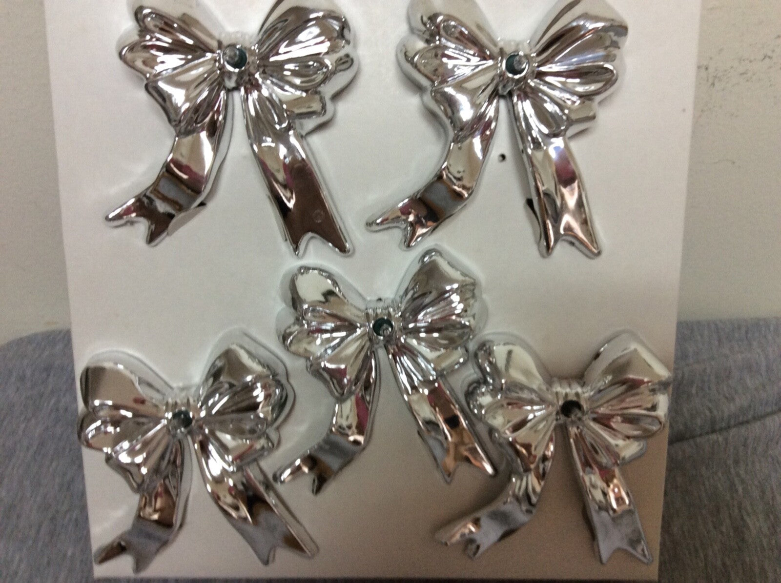 Vintage Noma Holiday Accents 10 Mini Silver Bow Light Set NIB NOMA - KOEEK