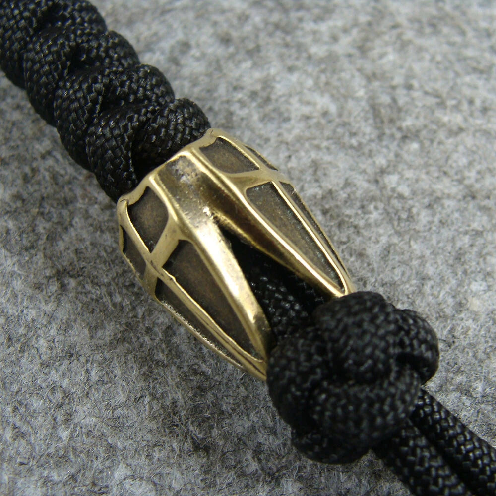 Solid Brass Cross Lanyard Bead Knife Paracord Beads Handmade Lanyard With Beads 07FC0E-D4 - KOEEK