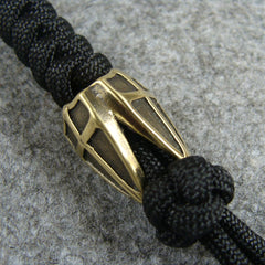Solid Brass Cross Lanyard Bead Knife Paracord Beads Handmade Lanyard With Beads 07FC0E-D4 - KOEEK