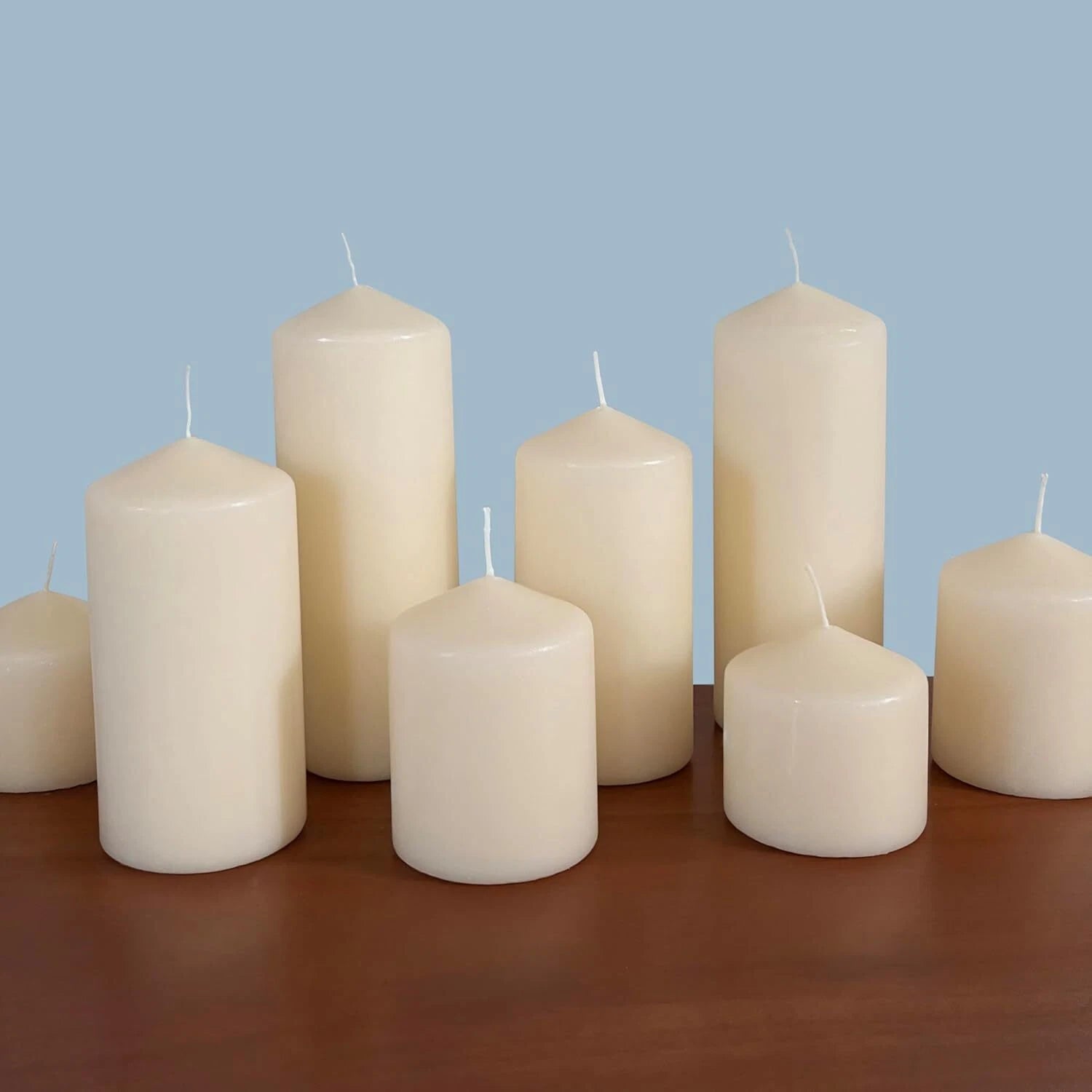 80 Hour Long Burn Unscented Pillar Candle, 3x8, Ivory, Pack of 6 07FC0E-D4 - KOEEK