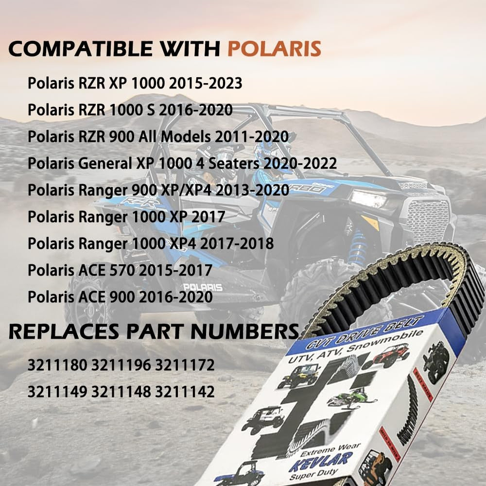 new Clutch Drive Belt Fits for Polaris RZR XP 1000 S 900 General Black 07FC0E-D4 - KOEEK