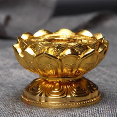 8.5cm Alloy Zhuanjin Wheel Base Eight Auspicious Signs Lotus Buddha Statue Base 07FC0E-D4 - KOEEK