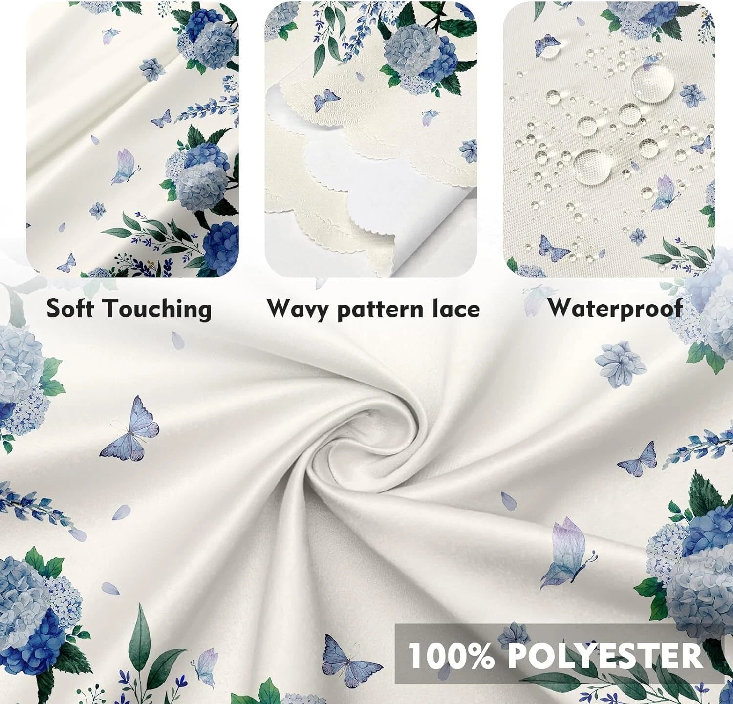 Round Table Cloths 60 in, Floral Tablecloth Waterproof, Wrinkle Free Polyester 07FC0E-D4 - KOEEK