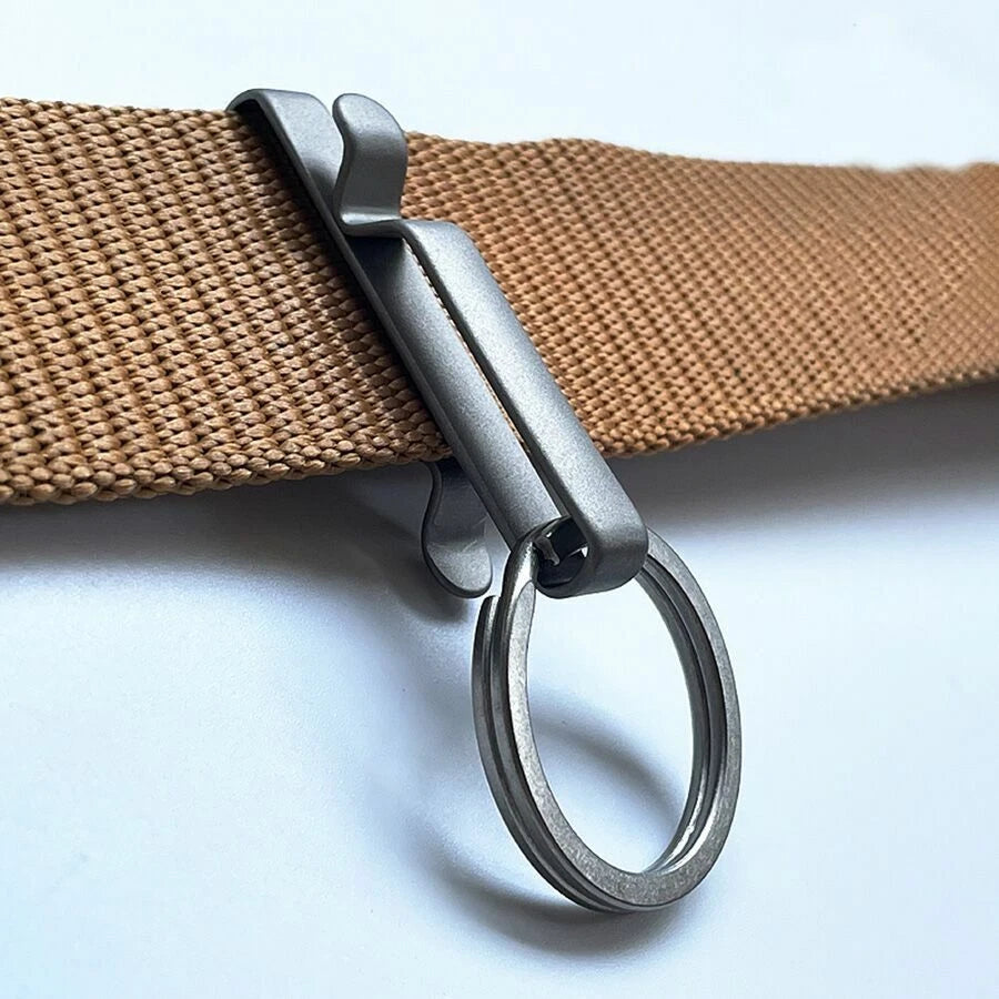 Titanium Alloy Quick Buckle Detach Belt Waist Hanging Keychain Key EDC Tools 07FC0E-D4 - KOEEK