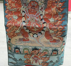 36 Inch Tibet Silk Six Arm Mahagala Protector Deity Thangka Mural Nice Art Work 07FC0E-D4 - KOEEK