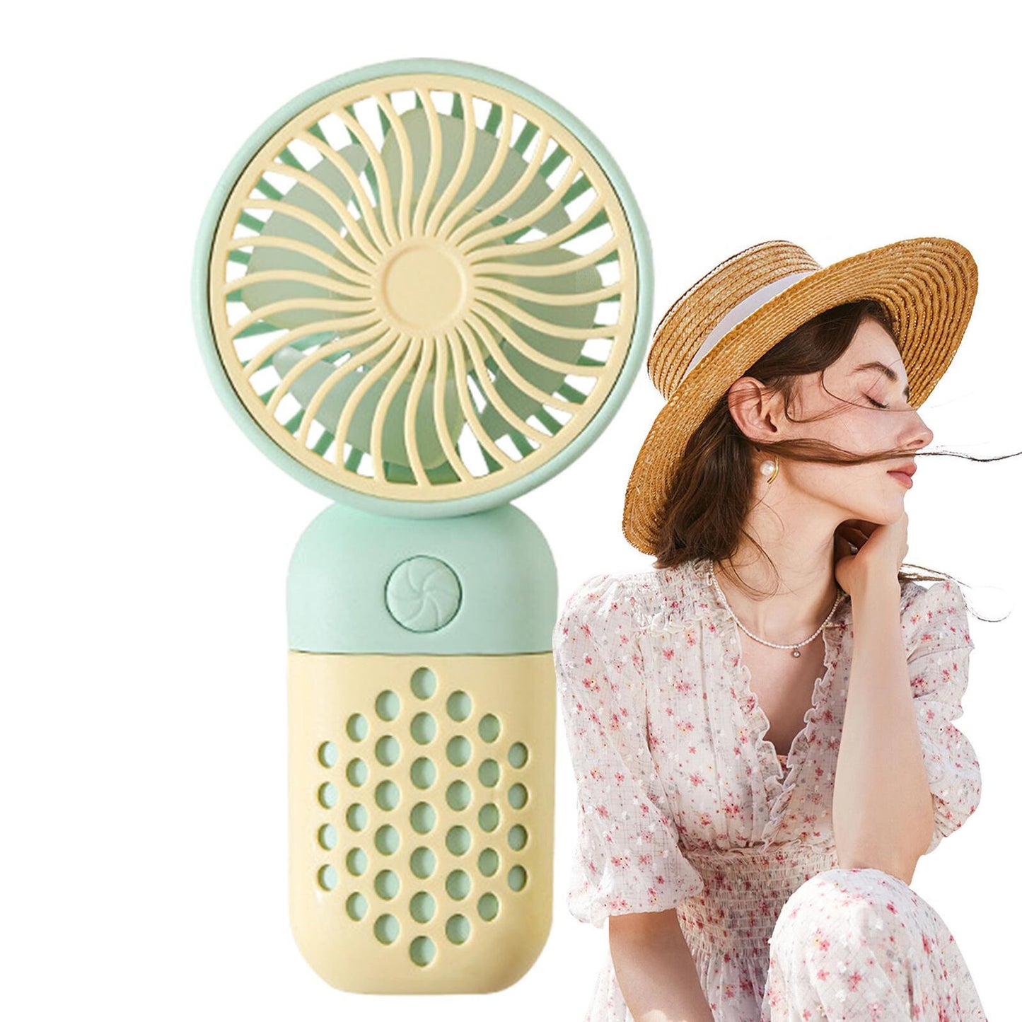 new Portable Mini Hand-held Small Cute Desk Fan Cooler Cooling USB Rechargeable koeek - KOEEK