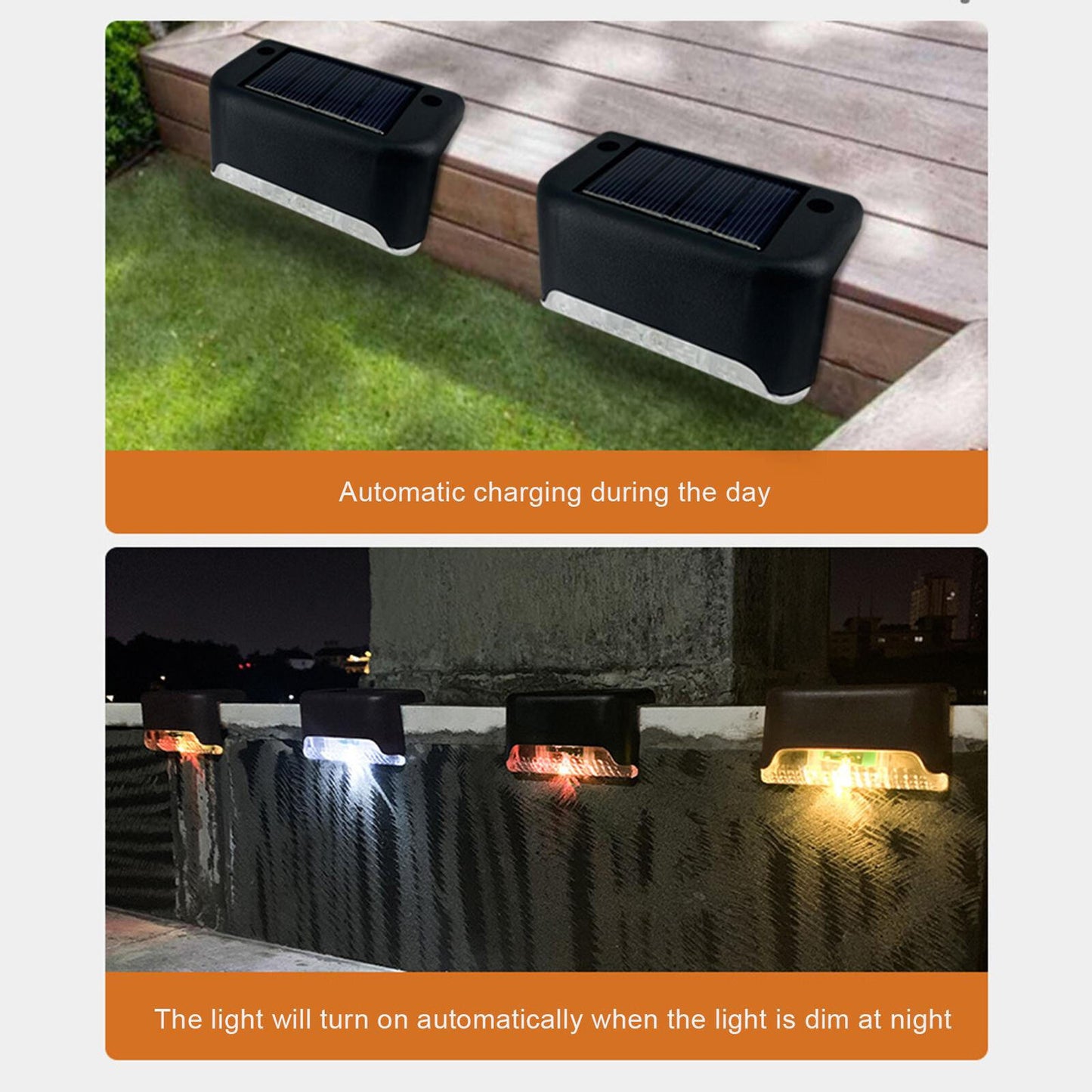 new 4PCS Deck Solar Light Waterproof Solar Lights with Intelligent Light Sensor lamp koeek - KOEEK