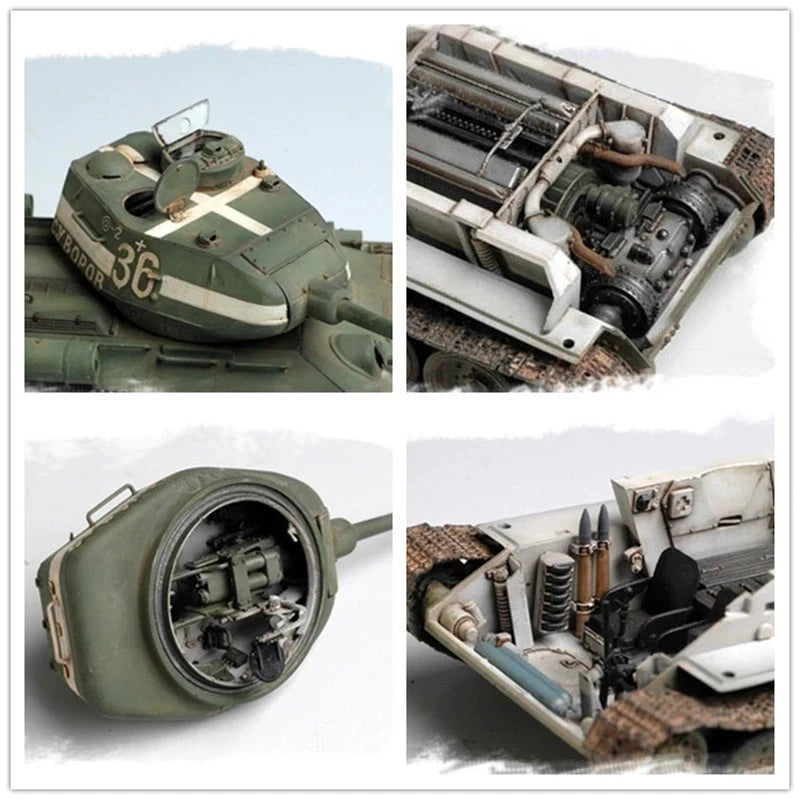 WWII Soviet T34/85 Tank 1:48 Model Full Interior Military Ornament 07FC0E-D4 - KOEEK