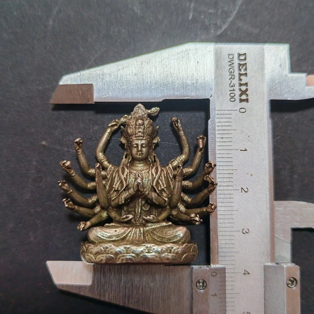 Solid Brass Thousand Hands Guanyin Buddhist Statue Bodhisattva Metal Sculpture 07FC0E-D4 - KOEEK