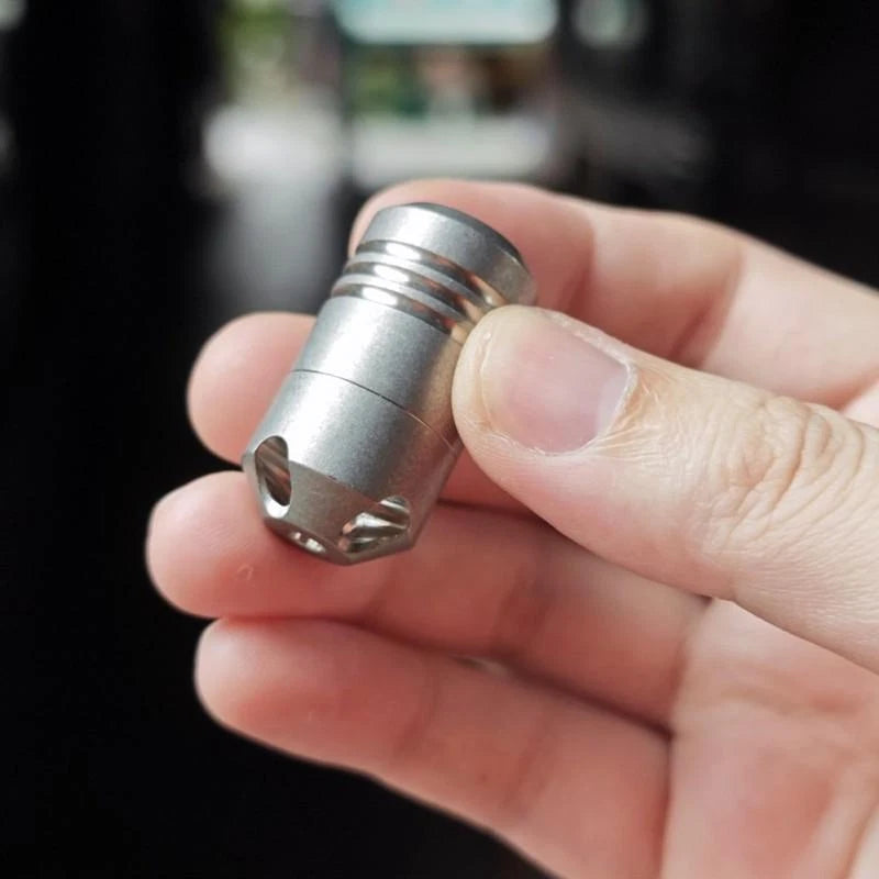 PEI Boxes Titanium alloy TC4 Waterproof Pill Case Portable Container EDC Pendant 07FC0E-D4 - KOEEK