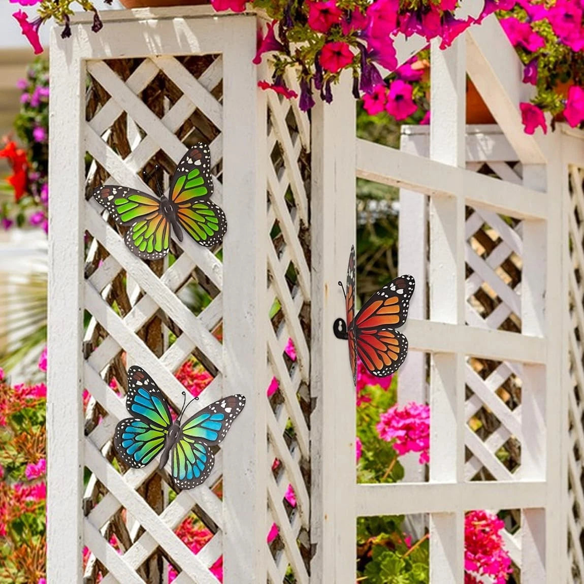 Metal Butterfly Wall Decor-3 Pcs Butterflies Wall Sculpture Hanging Decorations 07FC0E-D4 - KOEEK