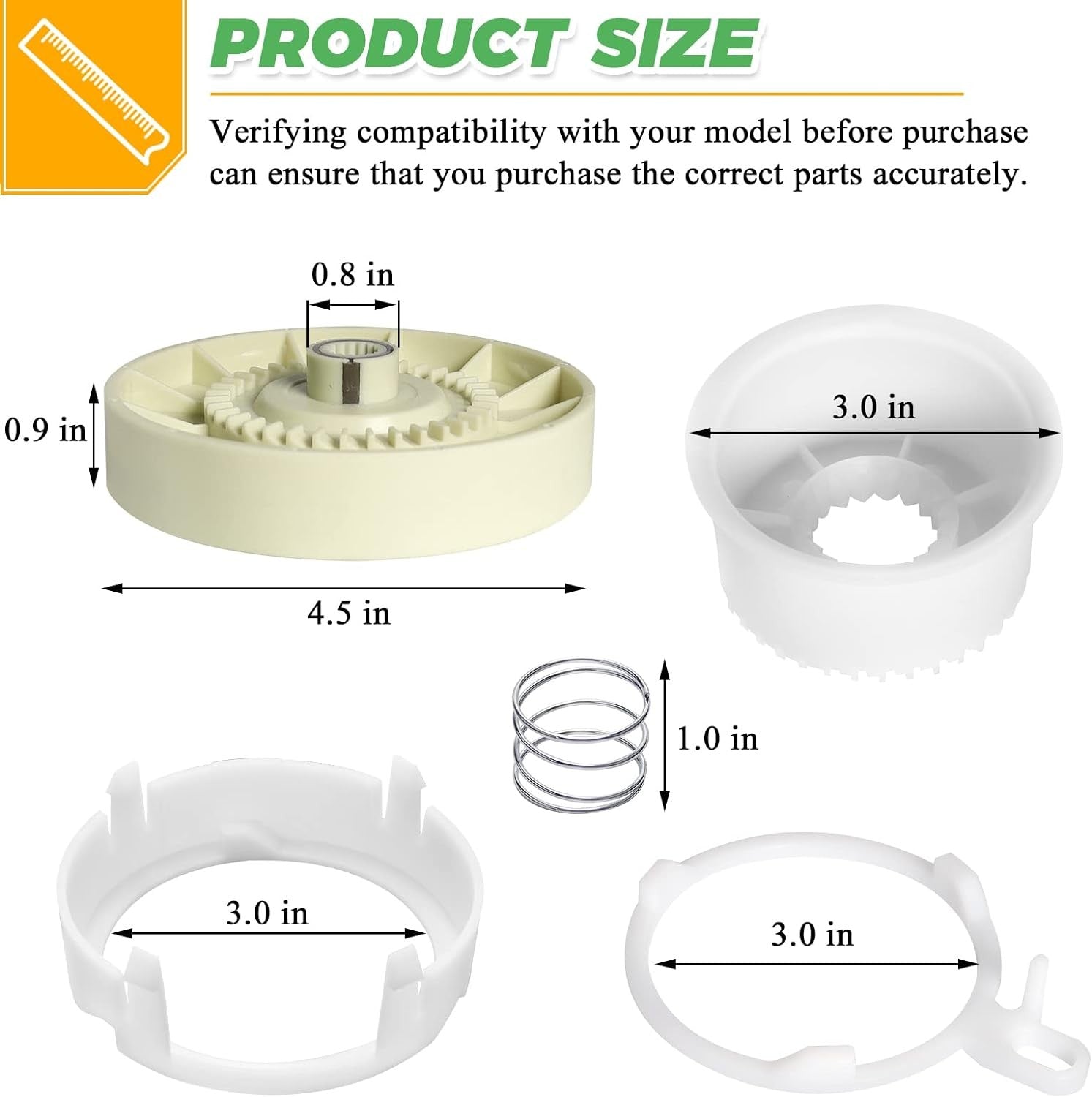 new W10721967 Washer Pulley Clutch Kit & W10006384 Drive Belt by Techecook -...