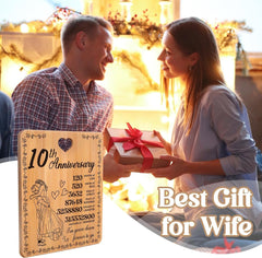 new 10 Year Anniversary Unique Gifts 11"L x 0.4"W, For 10th Wedding 07FC0E-D4 - KOEEK