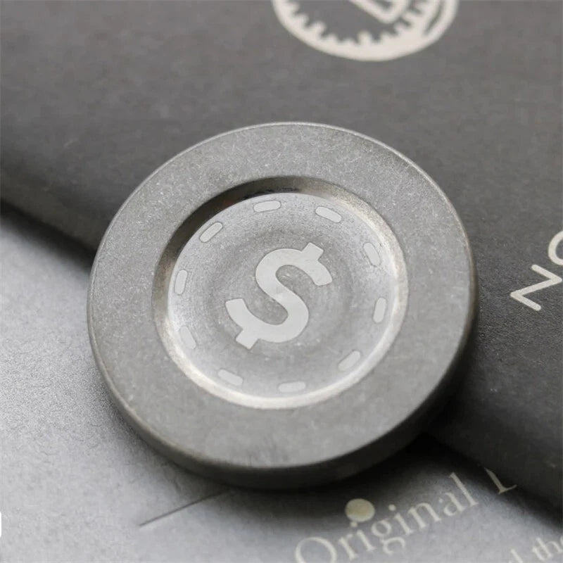 Coin Fidget Toy EDC Toy Titanium Fidget Spinner Toy Fun Stress Relief Toys Gifts 07FC0E-D4 - KOEEK