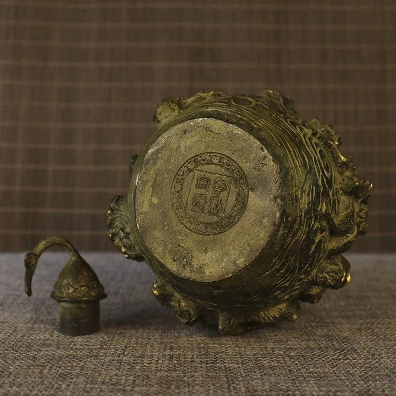 Brass Gourd Figurine Eight Immortals Design Feng Shui Home Entryway Decor 07FC0E-D4 - KOEEK