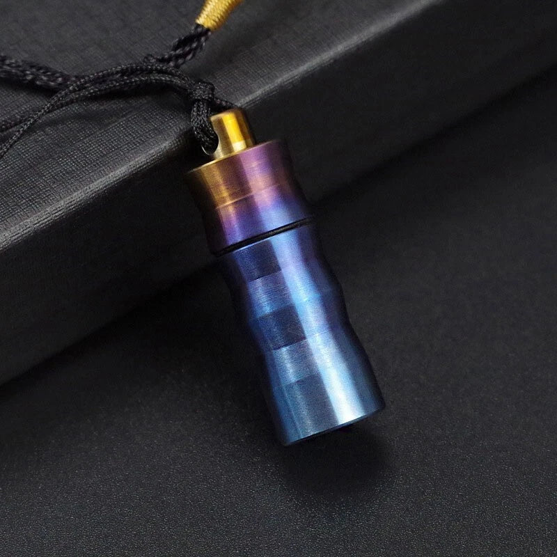 Titanium Waterproof Pill Box Organizer Container Case Storage Tank EDC Key chain 07FC0E-D4 - KOEEK