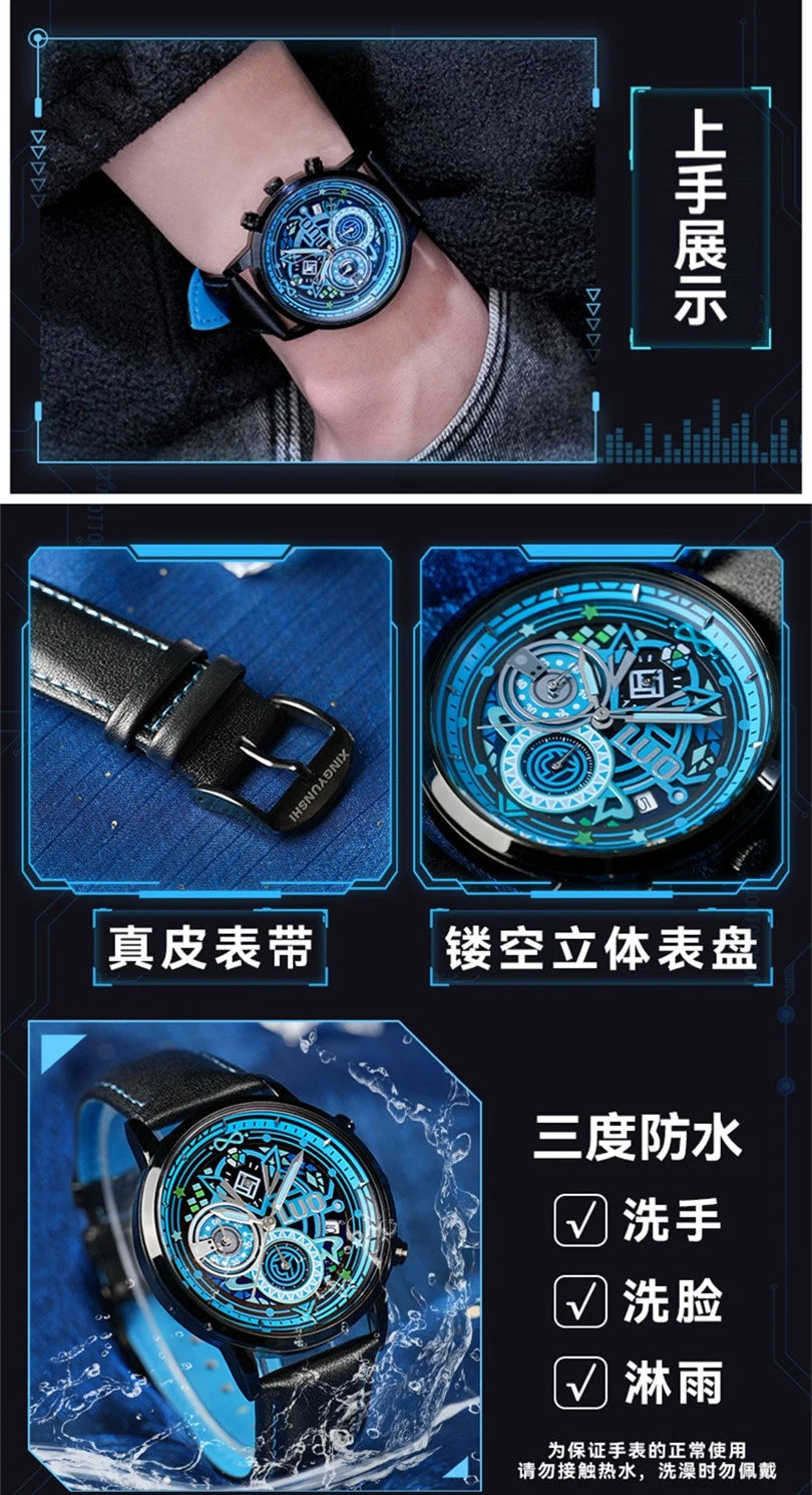 Anime Vsinger AI Luo Tianyi Cos Watch Six Needle Quartz Wrist Watch Xmas Gift 07FC0E-D4 - KOEEK