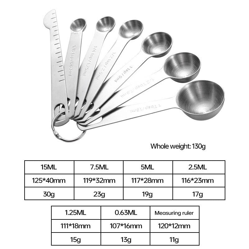 Durable Stainless Steel Measurement Cup and Spoon Set for Accurate Baking 07FC0E-D4 - KOEEK