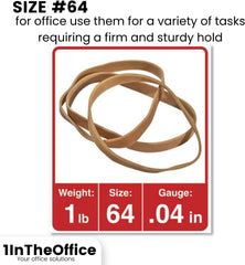 new 1InTheOffice Rubber Bands Thick Bands, Heavy Duty beige 1INTHEOFFICE - KOEEK