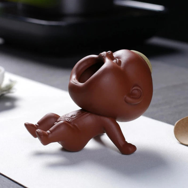 4.7" Purple Sand Tea Pet Decoration Can Raise Water Spray Urine Children 07FC0E-D4 - KOEEK