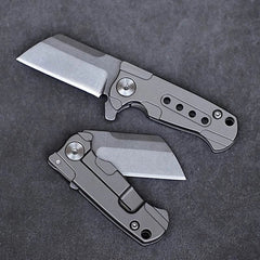 MINI Titanium Keychain Folding Knife D2 Blade pocket EDC Outdoor Camping Tool 07FC0E-D4 - KOEEK