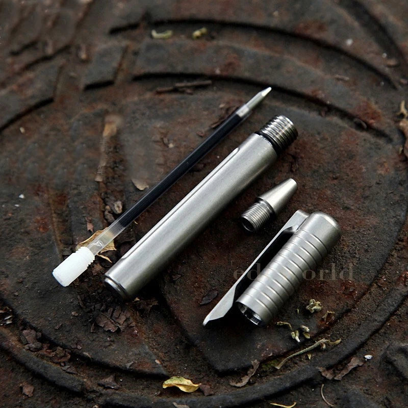 EDC TC4 Titanium Portable Practical Pocket Ballpoint Pen Outdoor Travel Pen 07FC0E-D4 - KOEEK