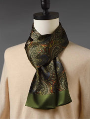 Mulberry Silk Scarf Men Women Neckerchief Paisley Double-layer double-sided 07FC0E-D4 - KOEEK