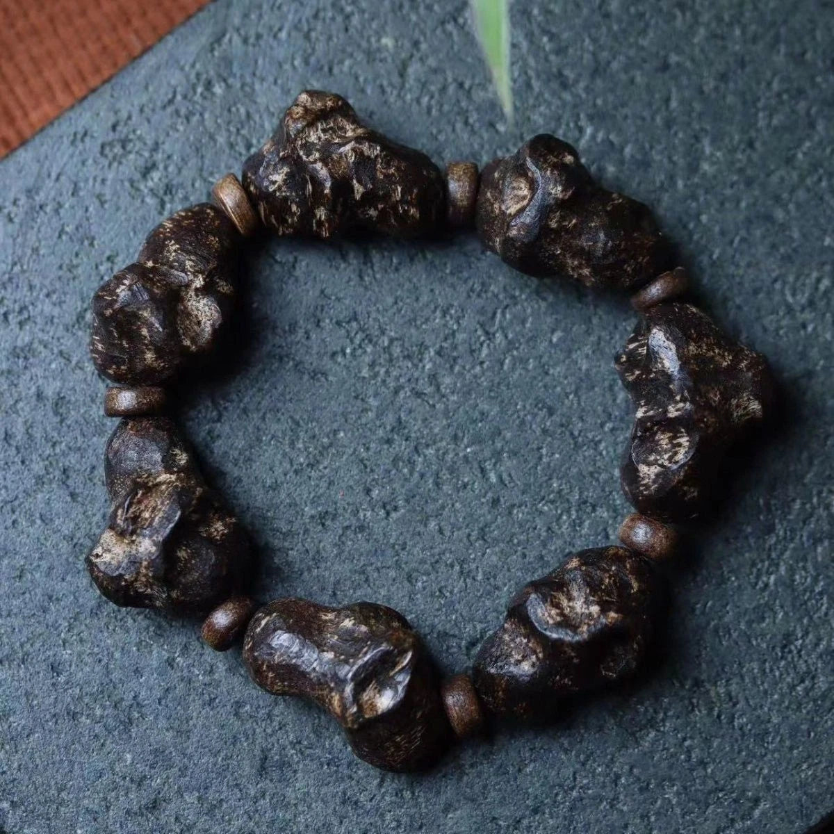 Natural Beads Sinking Old Material Hainan Agarwood Bracelet Handmade Jewelry 07FC0E-D4 - KOEEK