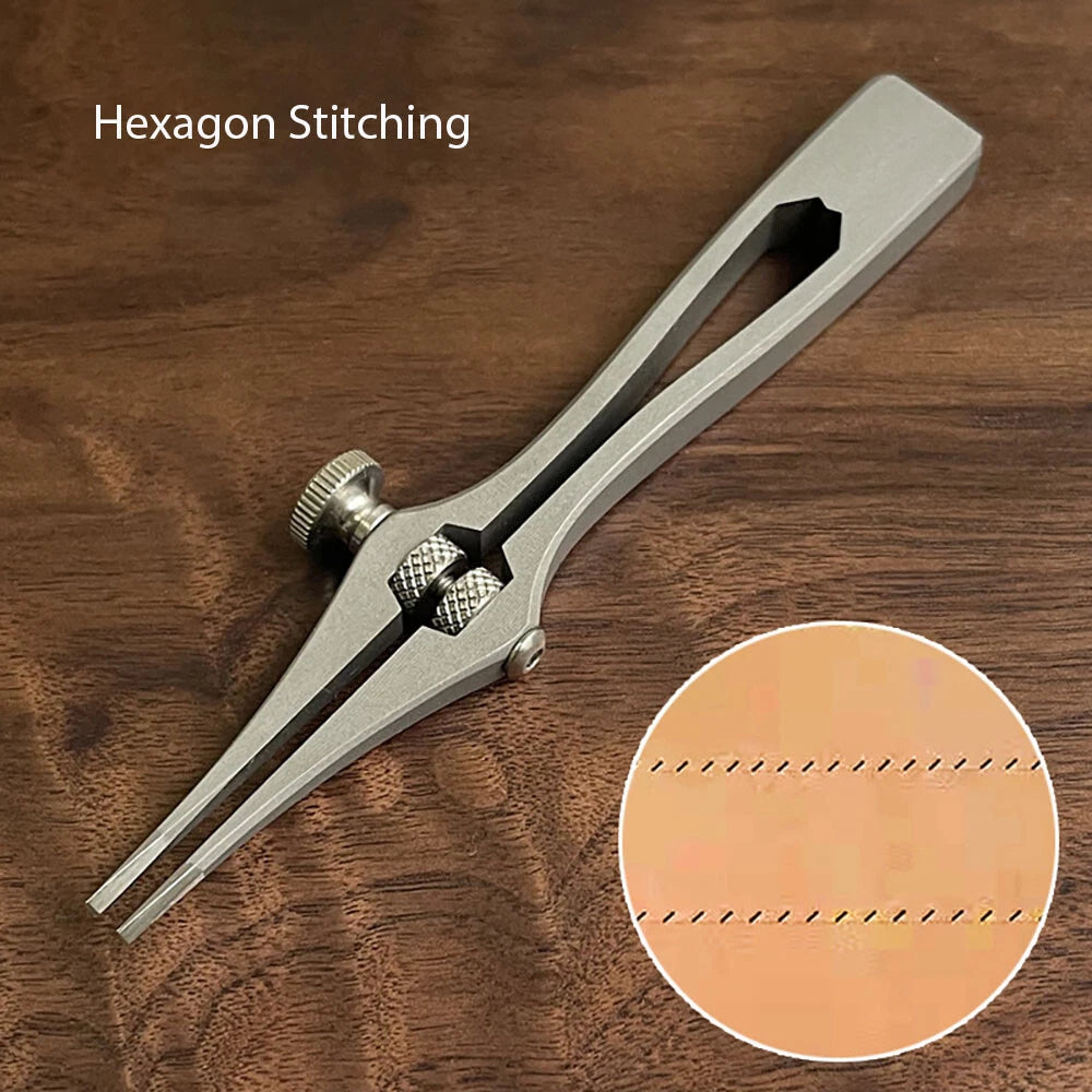Spacing Adjustable Leather Craft Pricking Irons Stitching Lacing Punching Chisel 07FC0E-D4 - KOEEK