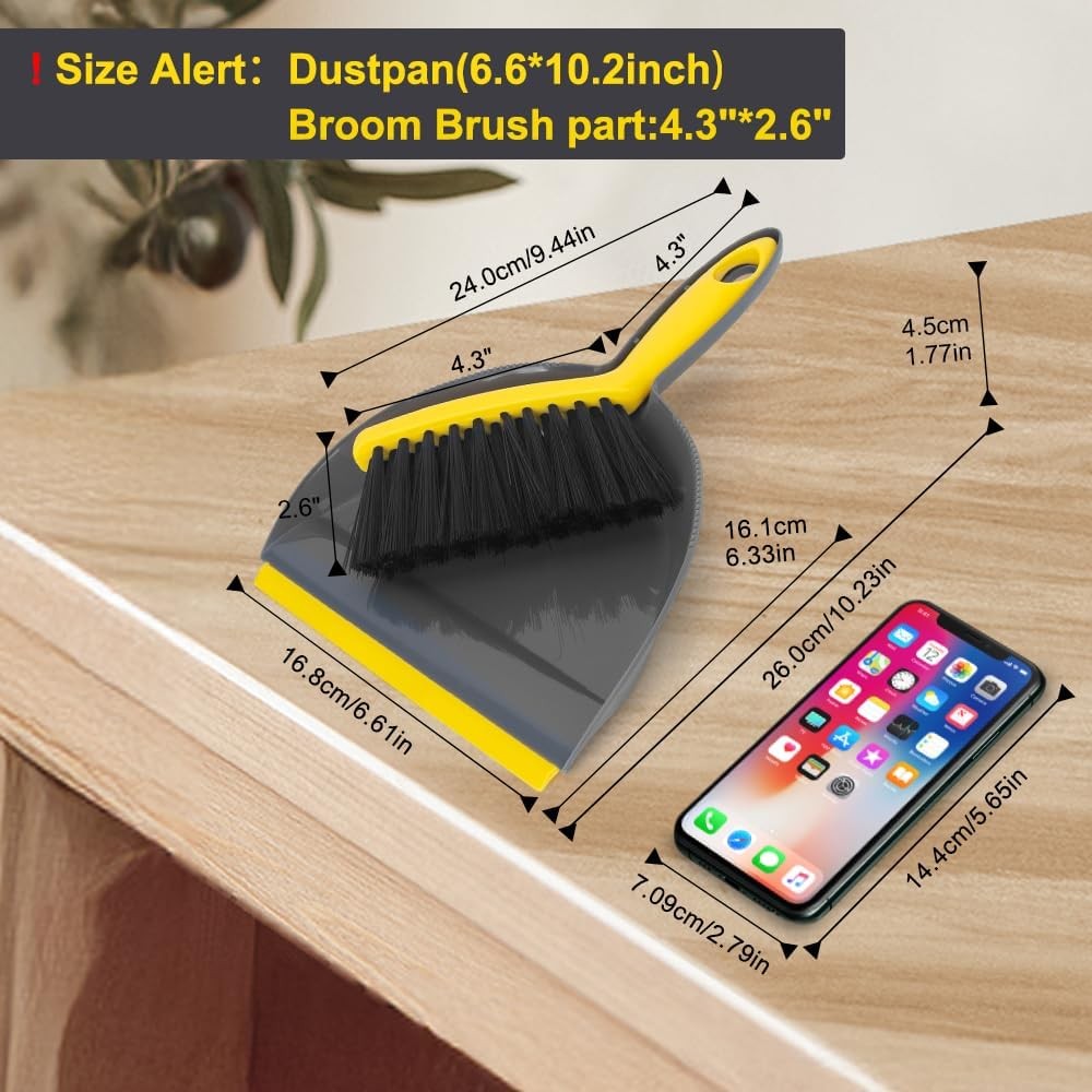 new Dustpan and Broom Set Small,Mini Handheld Dust pan Bgreyyellow Mini Brush Pan 07FC0E-D4 - KOEEK