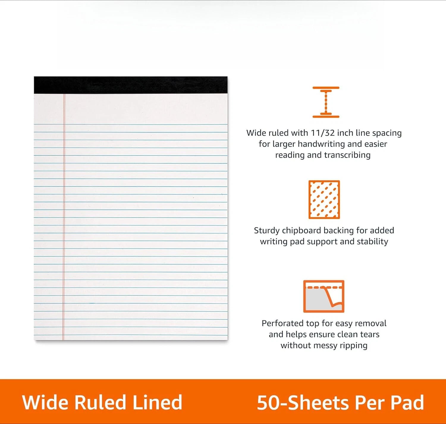 SERIFIED WRITING NOTEBOOKS, 8.5 inches x 11.75 inches, white,(12 packages of 50) 07FC0E-D4 - KOEEK