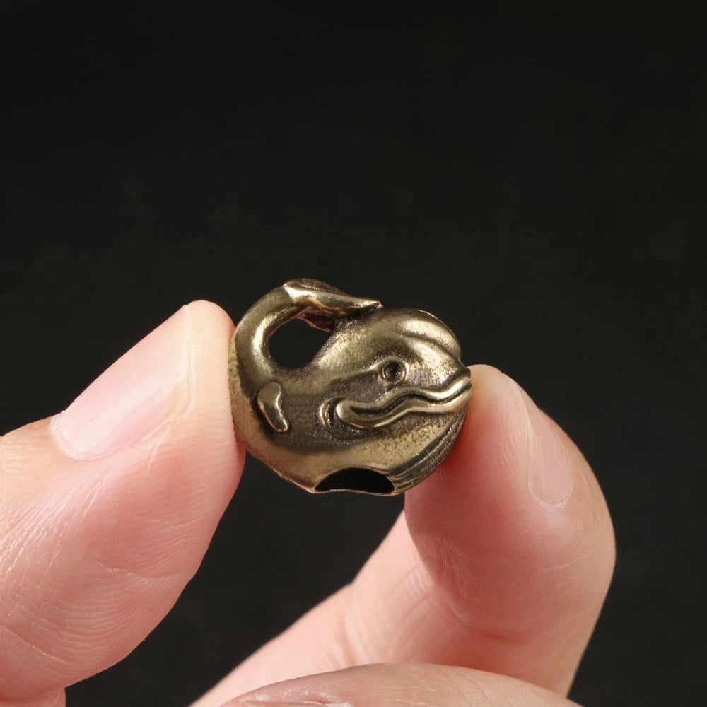 EDC Brass Fish Shape Lanyard Bead Knife Paracord Pendant Keychain DIY Beads Gift 07FC0E-D4 - KOEEK