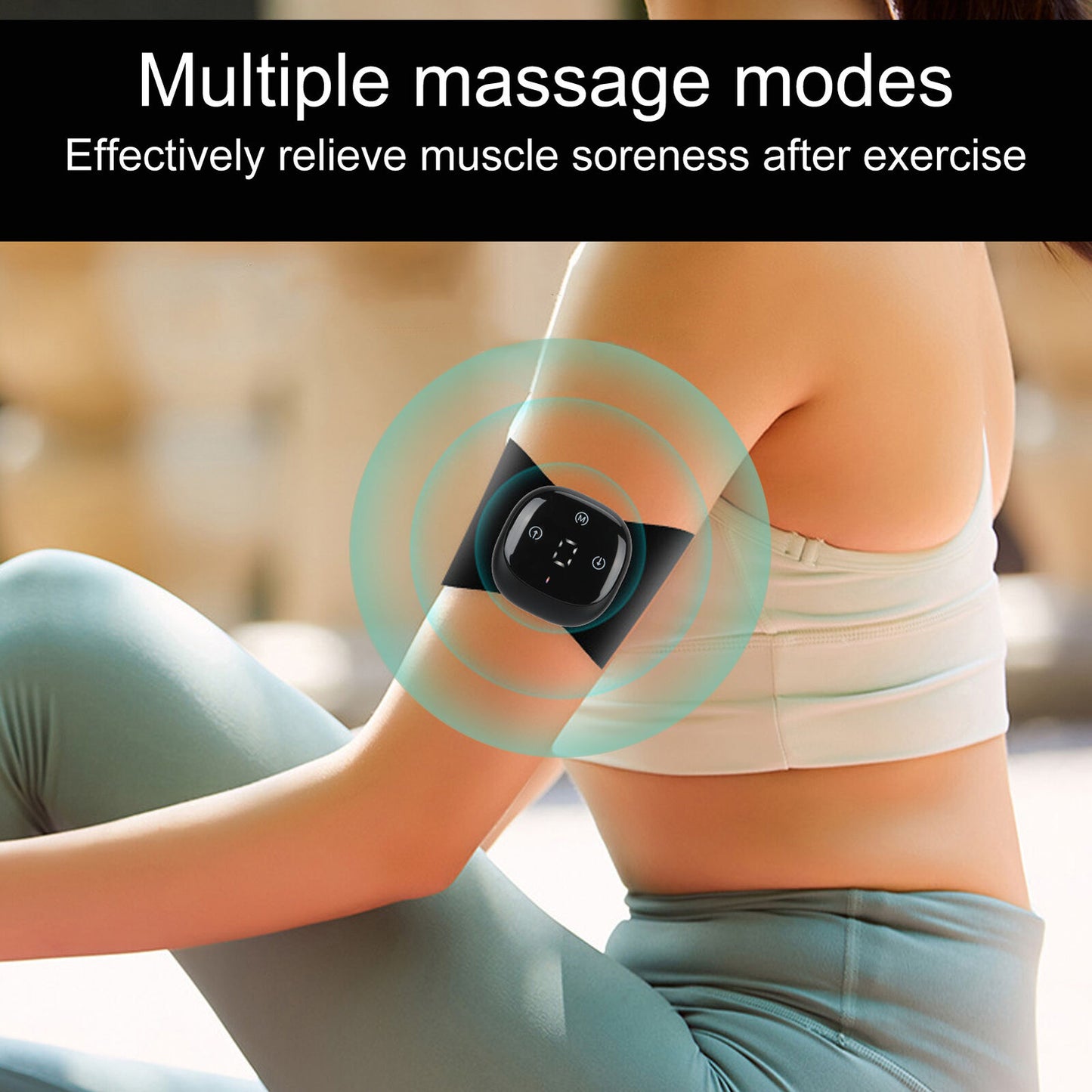 new Neck Massager Relieve EMS Massage Patch Sticker Wireless Massage Pad(Black ) HGF koeek - KOEEK