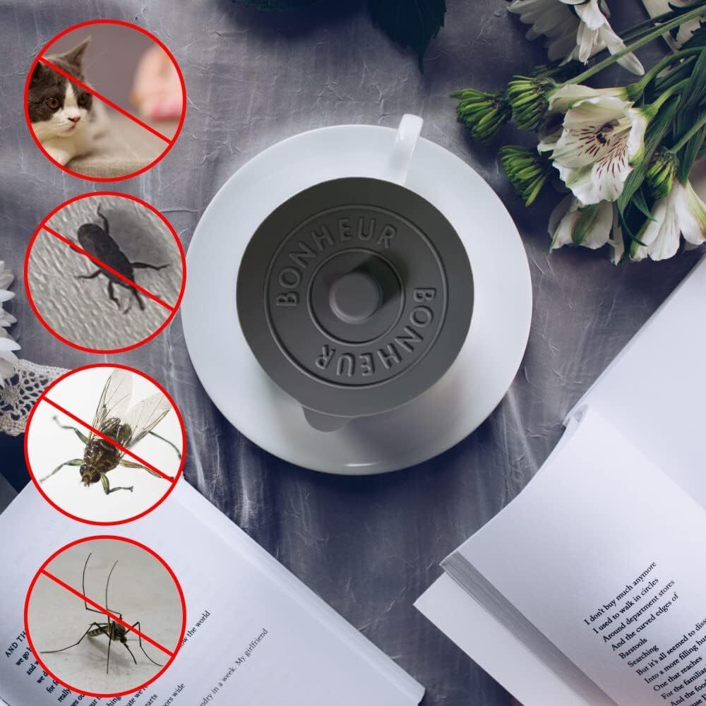 new 3 Pcs Silicone Cup Lids Anti Dust Seal Mug Covers Reusable Glass Covers... 07FC0E-D4 - KOEEK