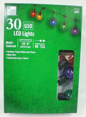 Home Accents 30 Lights G50 LED Christmas Lights Multi Color 19 Feet Long Patio 07FC0E-D4 - KOEEK