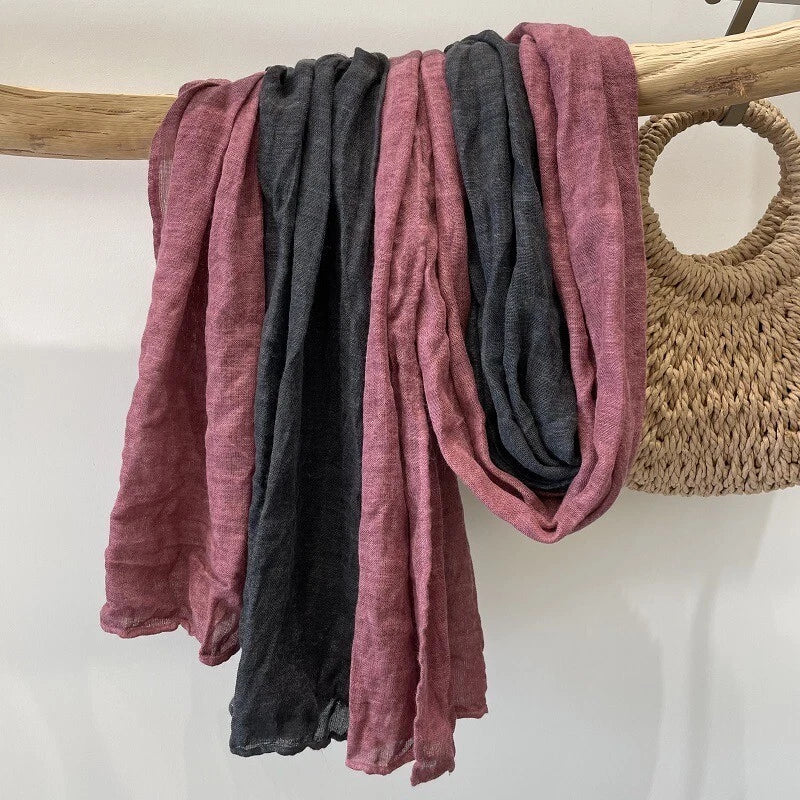 Mens Linen Cotton Scarf Unisex Soft Bandana Neck Wrap Scarves Neckerchief 07FC0E-D4 - KOEEK