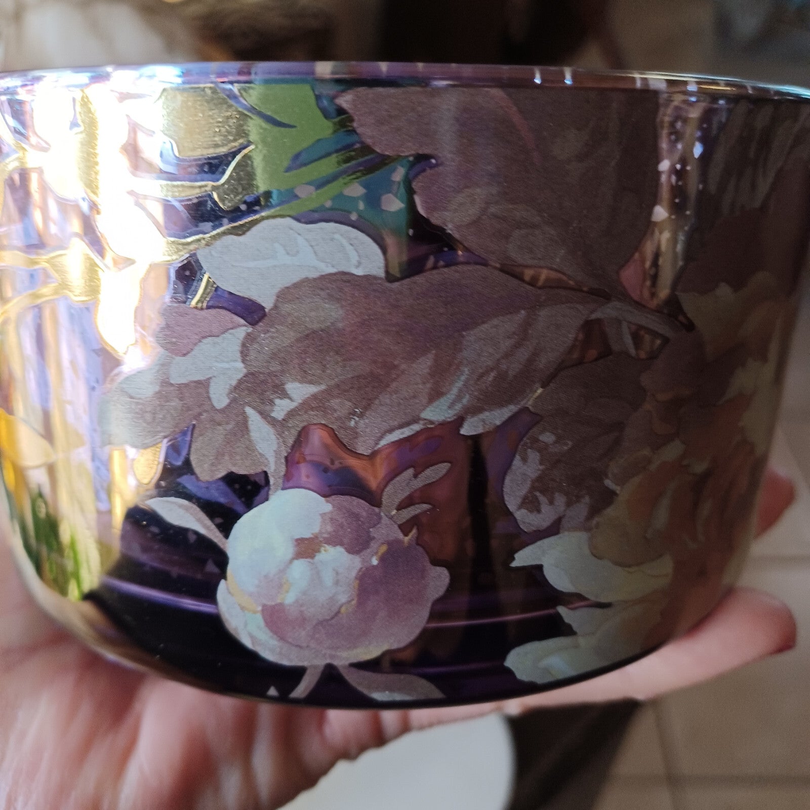 ANTHROPOLOGIE CANDLE ADA FLORAL SUEDED ROSE MERCURY GLASS CANDLE HUGE 23.03 OZ ANTHROPOLOGIE - KOEEK