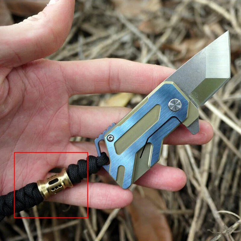 2pcs EDC Brass Knife Lanyard Bead Torch Flashlight Parachute Paracord Cord Tool 07FC0E-D4 - KOEEK