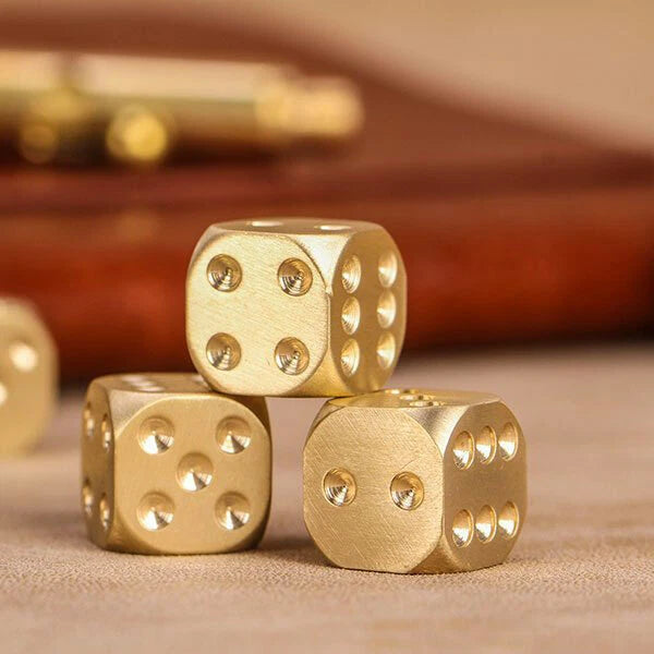 5pcs Solid Brass Polyhedral Dice Club Board Game Party Supplies Necessary EDC EDC - KOEEK