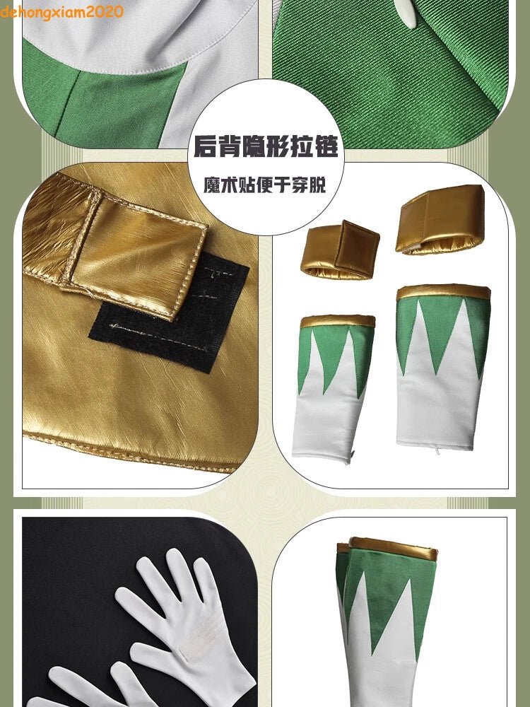 Green Ranger Burai Cosplay Costume Outfit Dino Rangers Tommy Oliver Gold Armor 07FC0E-D4 - KOEEK