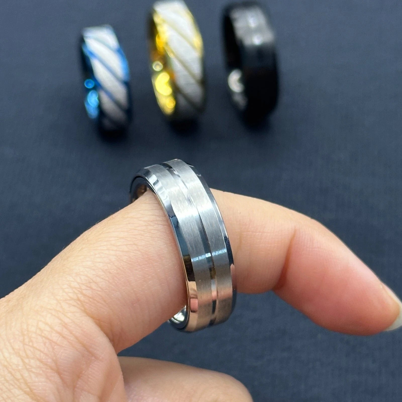 EDC Fidget Sliders Fashion Accessory Ratchet Ring Stress Relief Metal Ring Gifts 07FC0E-D4 - KOEEK