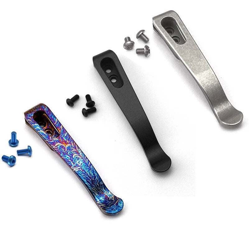 TC4 Titanium Deep Carry Back Clip Pocket Clip For Rick Hinderer XM18 XM24 Knifes 07FC0E-D4 - KOEEK