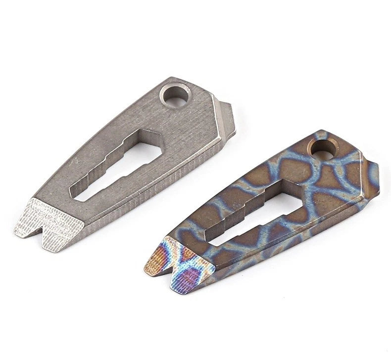 Mini Titanium Alloy Pry Bar Crowbar EDC Multi Tools Wrench Screwdriver Keychain 07FC0E-D4 - KOEEK