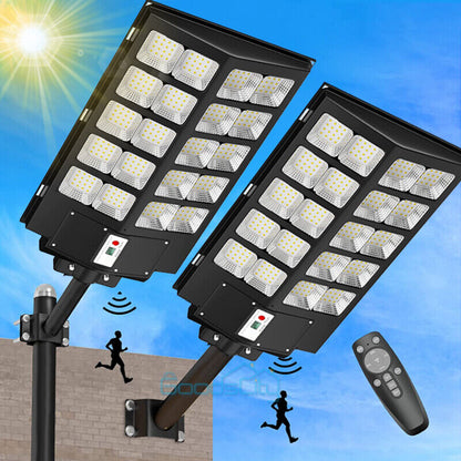 new 990000000000LM 1000W Watts Commercial Solar Street Light Parking Lot Road Lamp